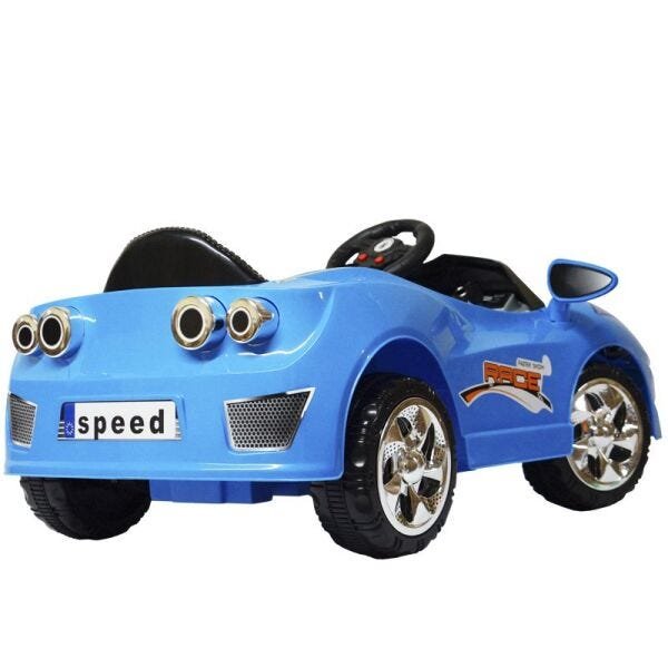 Mini Carro Elétrico Infantil Criança Bateria 6V Importway Ferrari Azul BW005-AZ Bivolt - 4