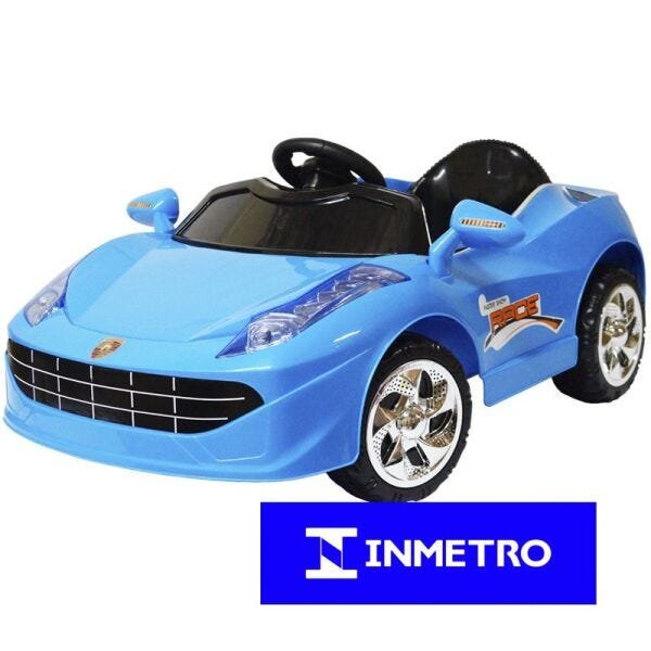 Mini Carro Elétrico Infantil Criança Bateria 6V Importway Ferrari Azul BW005-AZ Bivolt - 1