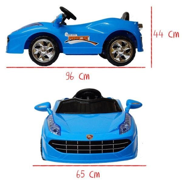 Mini Carro Elétrico Infantil Criança Bateria 6V Importway Ferrari Azul BW005-AZ Bivolt - 2