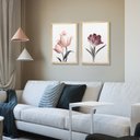 Ver imagem 2 de Kit 2 Quadros Decorativos Flores Rosas Quarto com Moldura