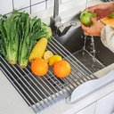 Ver imagem 4 de Escorredor de Pia Dobravel Portatil Aço Inox Tamanho:47x30 G [f102]