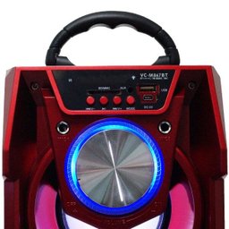 Caixa Som Portátil Bluetooth Mp3 Fm USB SD Aux Microfone Bateria 12W Rms Infokit - Cs-M867Bt Vermelh - 3