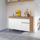 Ver imagem 4 de Balcão de Cozinha Tatiane com Tampo 120cm Amêndoa Branco - Ajl
