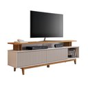 Ver imagem 1 de Rack para Tv até 75 Nt1385 Ripado Off White-freijó Notável Móveis Off White-freijó