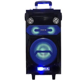 Caixa Som Amplificada Portátil Bluetooth 300W Rms Fm USB SD Aux LED Bateria Microfone Amvox Aca 300 - 3