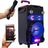 Caixa Som Amplificada Portátil Bluetooth 300W Rms Fm USB SD Aux LED Bateria Microfone Amvox Aca 300 - 1