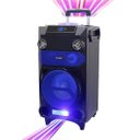 Ver imagem 2 de Caixa Som Amplificada Portátil Bluetooth 300W Rms Fm USB SD Aux LED Bateria Microfone Amvox Aca 300