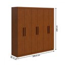 Ver imagem 4 de Guarda-roupa Casal Jazz 6 Portas 3 Gavetas Frassino - Móveis Lopas