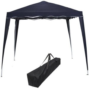 Tenda Gazebo Articulada 3x3x2,4 M Barraca Praia Sanfonada Dobravel Azul Alumínio com Bolsa
