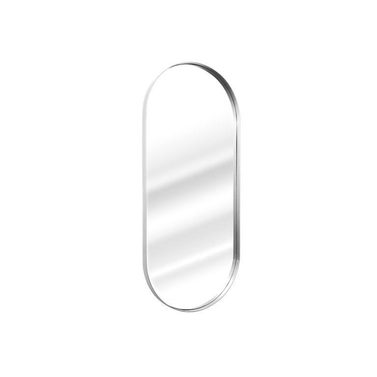 Espelho Grande Oval com Moldura em Metal Decorativo 115 X 50cm