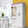 Guarda Roupa de Bebê Branco Lilás - 1