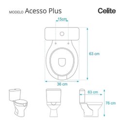 Assento Sanitário Polipropileno Plus Acesso - Celite - 2
