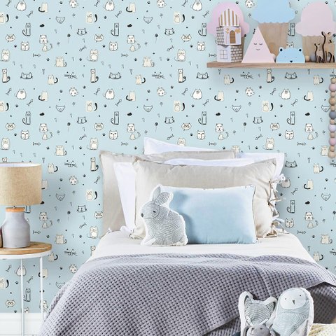 Papel de Parede Infantil - Gatinhos 4 Arte Destaque 3,50 Metros
