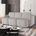 Ver imagem 7 de Sofá Cama para Sala de Estar 3 Lugares 246cm Montserrat K01 Bouclê Creme - Lyam Decor