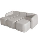 Ver imagem 3 de Sofá Cama para Sala de Estar 3 Lugares 246cm Montserrat K01 Bouclê Creme - Lyam Decor