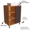 Ver imagem 4 de Gabinete 1 Porta Correr 60 Cm Cuba Branca Bl7250 Mell Grafite Faem Mell Grafite