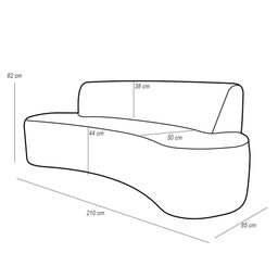 Sofá 3 Lugares Para Sala de Estar Bellus D02 Veludo Azul Marinho 210 cm B-287 - Lyam Decor - 3