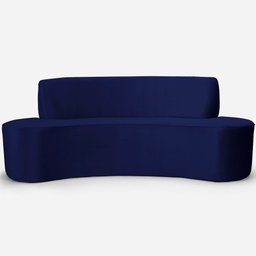 Sofá 3 Lugares Para Sala de Estar Bellus D02 Veludo Azul Marinho 210 cm B-287 - Lyam Decor - 2