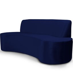 Sofá 3 Lugares Para Sala de Estar Bellus D02 Veludo Azul Marinho 210 cm B-287 - Lyam Decor - 1
