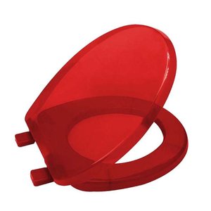 Assento Sanitário Polipropileno Oval Solution Tupan - Cristal Vermelho