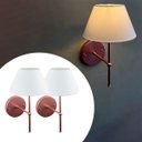 Ver imagem 5 de Kit 2 Arandelas de Parede Clássica Alumínio com Cúpula Tecido Algodão Ref 16