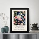 Ver imagem 1 de Quadro Periquito Flores - William Morris 33x24cm:moldura Preta