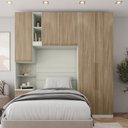 Ver imagem 1 de Guarda-roupa Solteiro Modulado Seletto 5 Portas 6 Gavetas Me25 Areia/jequitibá - Henn