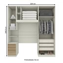 Ver imagem 4 de Guarda-roupa Solteiro Modulado Seletto 5 Portas 6 Gavetas Me25 Areia/jequitibá - Henn