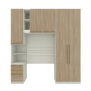 Ver imagem 2 de Guarda-roupa Solteiro Modulado Seletto 5 Portas 6 Gavetas Me25 Areia/jequitibá - Henn