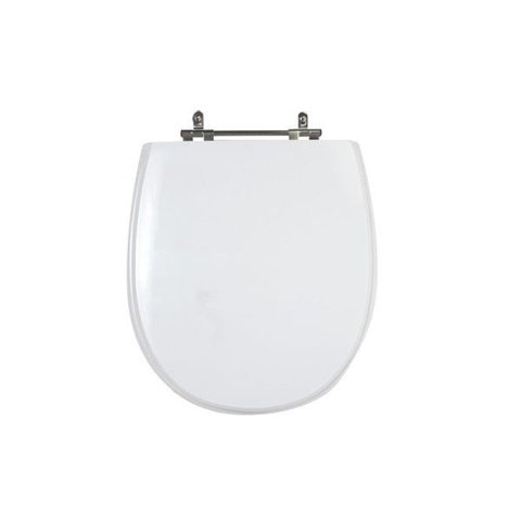 Assento Sanitário Poliéster para Louça Deca Village - Branco - Cód 17 - Ferragem Aço Inox com Rebite