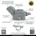 Ver imagem 3 de Poltrona do Papai Reclinável Sala de Cinema Madrid Elétrica Touch Massagem USB Linho Cinza G26 Gran 
