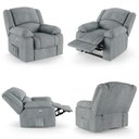 Ver imagem 7 de Poltrona do Papai Reclinável Sala de Cinema Madrid Elétrica Touch Massagem USB Linho Cinza G26 Gran 
