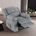 Ver imagem 1 de Poltrona do Papai Reclinável Sala de Cinema Madrid Elétrica Touch Massagem USB Linho Cinza G26 Gran 