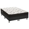 Cama Box King: Colchão Espuma Ortobom D45 Light + Base Crc Suede Black(186x198) - 1