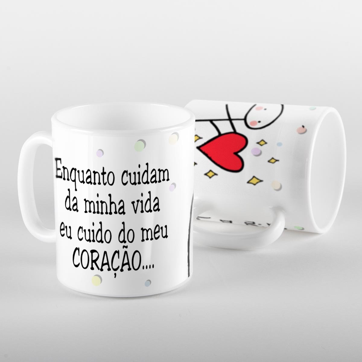 Caneca flork eu cuido do meu coração - 1