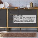 Ver imagem 5 de Balcões de Cozinha 100% MDF 3 Portas Basculantes 4 Gavetas e Tampos 200cm Vicenza Espresso Móveis Cinza/Amêndoa/Chumbo