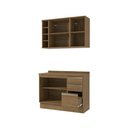 Ver imagem 5 de Armário de Cozinha Compacta Garrafeiro 100% Mdf 120cm Nogueira Celeste Kappesberg
