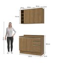 Ver imagem 4 de Armário de Cozinha Compacta Garrafeiro 100% Mdf 120cm Nogueira Celeste Kappesberg