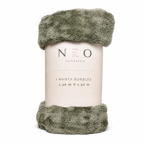 Manta Peseira para Cama Sofá Antialérgica Neo Bubbles Verde 1,30x1,50m - Camesa