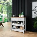 Ver mais imagens de Aparador Carrinho Café 2 Gavetas 85 Cm Ba135 Branco Dtall