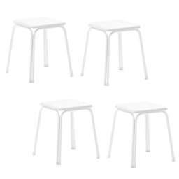 Conjunto 4 Banquetas Napa Branca Carraro - 1