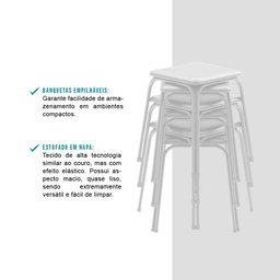 Conjunto 4 Banquetas Napa Branca Carraro - 4