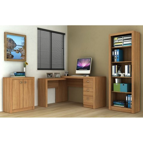 Conjunto de Escritório com Escrivaninha 03 pç CJ43018-012 Tecno Móbili - Tecno Móbili Amêndoa