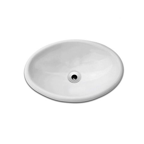 Cuba Oval Sobrepor 44x31cm - Celite - Branco