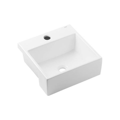 Cuba de Semi-encaixe 41x41cm Q2 Basic - Celite - Branco - Cód 01