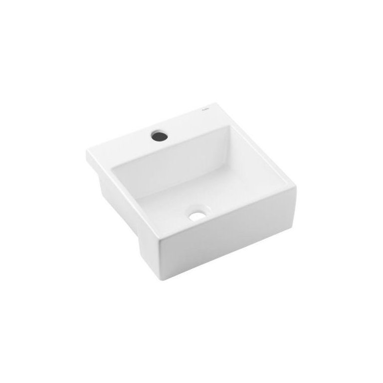 Cuba de Semi-encaixe 41x41cm Q2 Basic - Celite - Branco - Cód 01