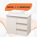 Ver imagem 2 de Balcão Móvel Gabinete Mdf para Banheiro com Tampo & Cuba 60cm Direito