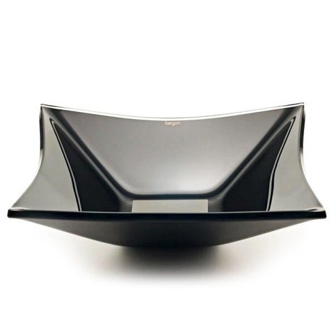 Cuba de Vidro Quadrada Sulle 34x34cm 12 mm Bergan - Preto