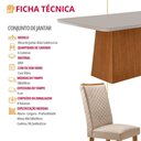 Ver imagem 5 de Mesa de Jantar Aida 6 Lugares MDF Vidro Serigrafado Veludo Off White 180cm Moderna