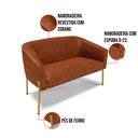 Ver imagem 5 de Sofá Namoradeira e 2 Poltronas Pé de Ferro Dourado Stella Corano Nozes D03 - D'Rossi